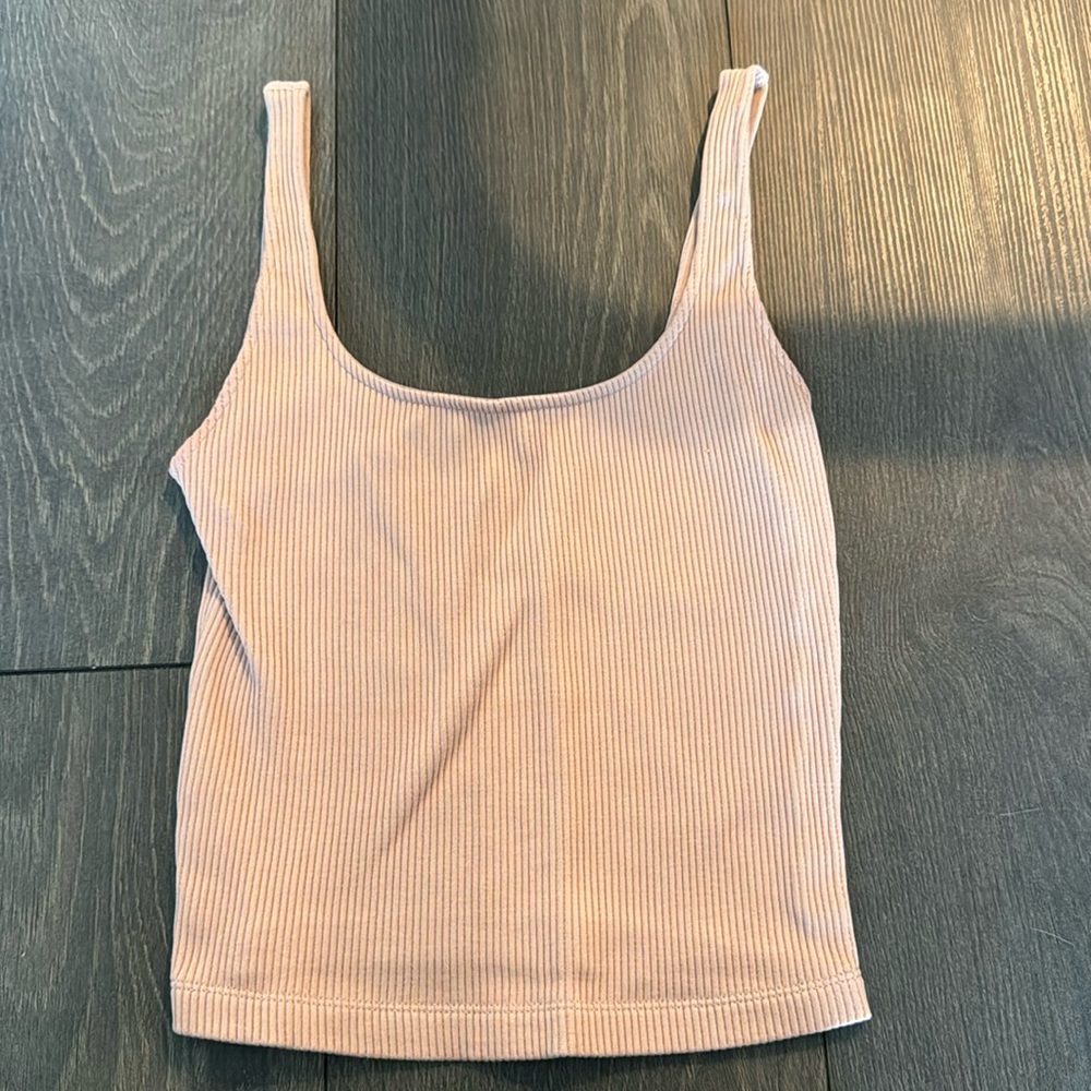 XS Light Pink Ribbed Tank